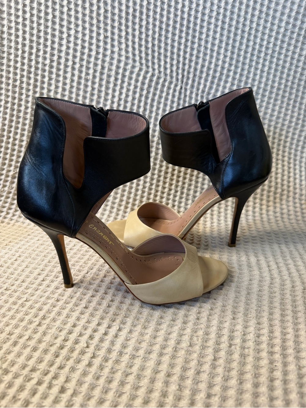 Jean-Michel Cazabat Colorblock Leather Ankle Cuff Heels EU 39.5 US 9-9.5